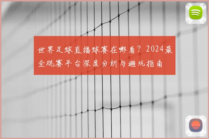 世界足球直播球赛在哪看？2024最全观赛平台深度分析与避坑指南
